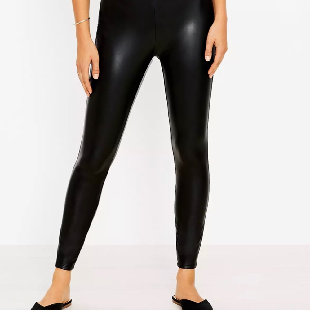 LOFT Black Faux Leather Leggings